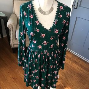 Green floral dress